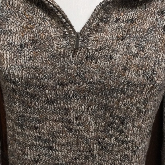 Liz Claiborne long sleeve zip V-neck multicolor sweater top - Picture 2 of 5